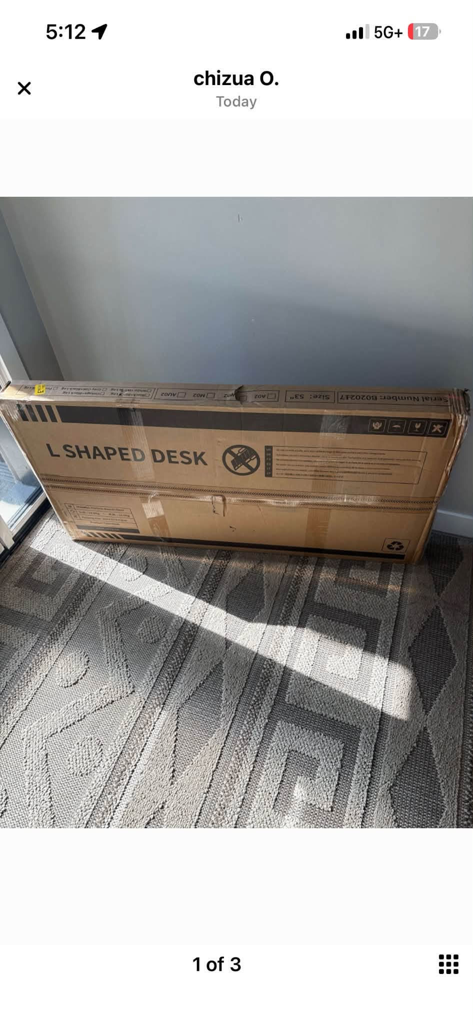 Before: L-shaped desk
